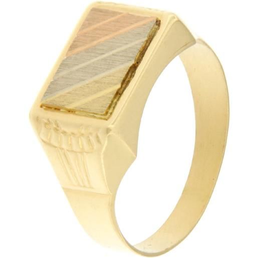Gioielleria Lucchese Oro anello uomo oro giallo bianco rosa gl100189