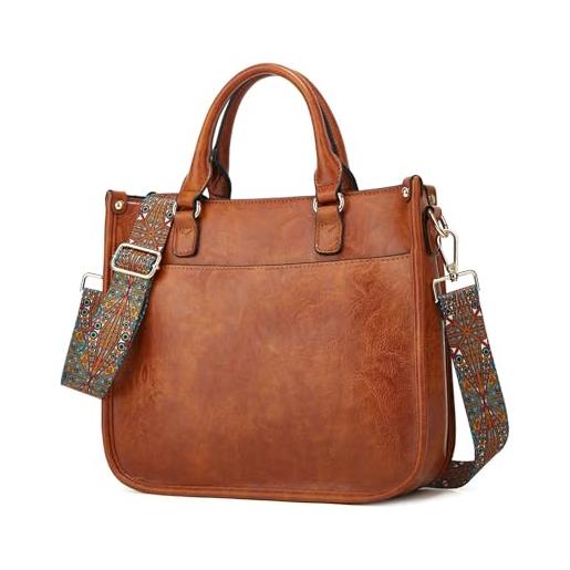 BUKESIYI donna borse a mano borsa a tracoll marca spalla elegante tote 2021 pu pelle ccit77311 marrone