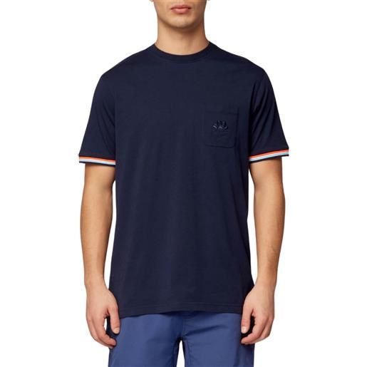 SUNDEK t-shirt finn girocollo con taschino mezze maniche uomo