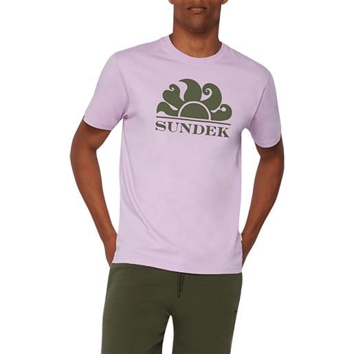 SUNDEK t-shirt girocollo con stampa logo mezze maniche uomo