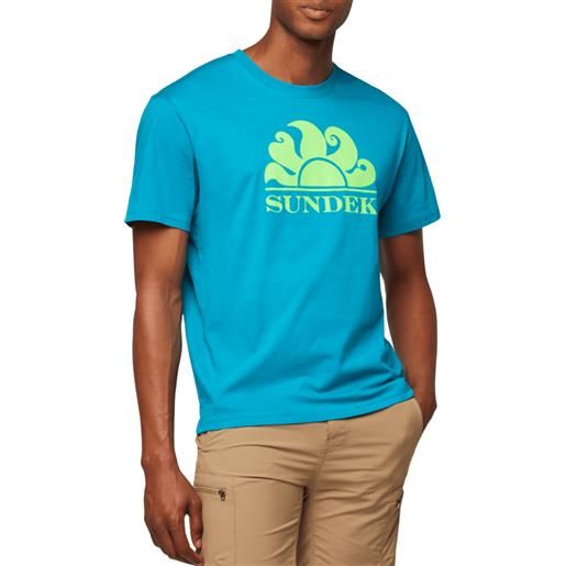 SUNDEK t-shirt girocollo con stampa logo mezze maniche uomo