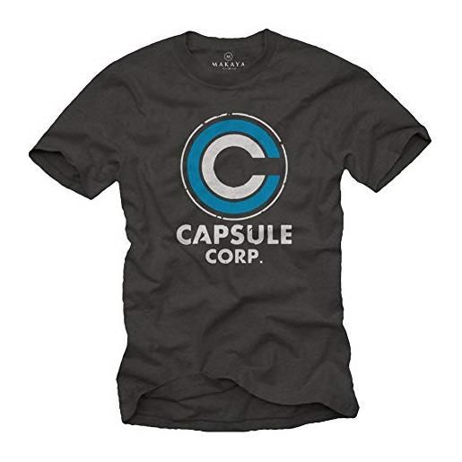 MAKAYA t-shirt uomo - capsule corp goku roshi dragon gym grigio xxl