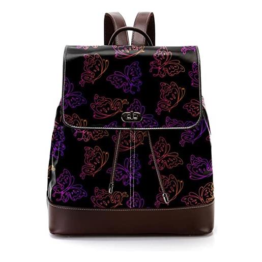 Generic borse di scuola personalizzate bookbags per sfondo senza cuciture nero farfalla adolescente, multicolore, 27x12.3x32cm, zaini zaino