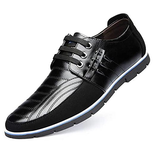 Asifn elegante scarpe stringate basse uomo mocassini eleganti oxford casual classiche slip on comode lacci loafer（marrone, 41 eu