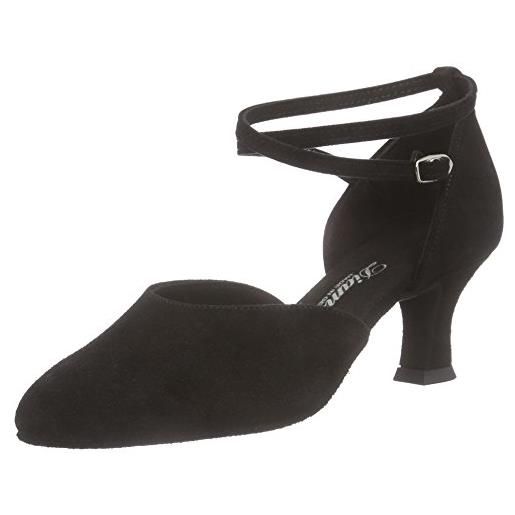 Diamant donna scarpe da ballo 058-068-001, standard & latino bambina, nero, 34 eu