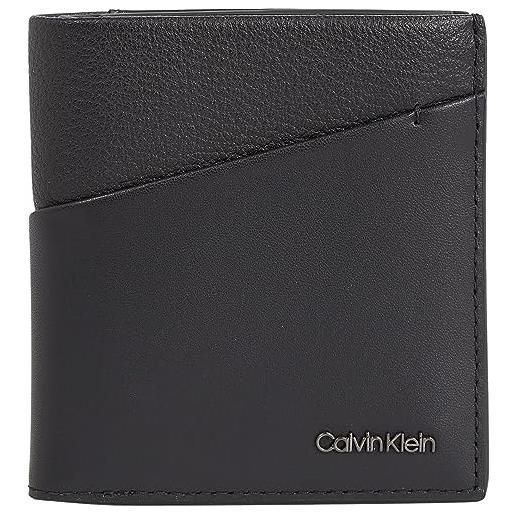 Calvin Klein diagonal trifold 6cc w/coin k50k510606, portafogli uomo, nero (ck black), os
