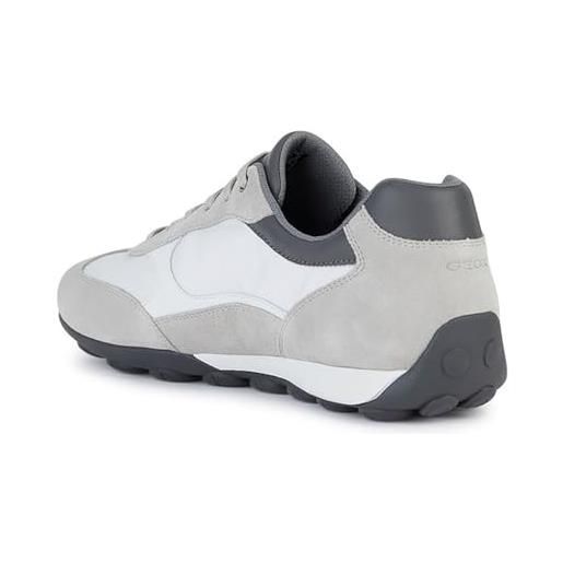 Geox u snake 2.0 c, scarpe da ginnastica uomo, grigio chiaro/bianco, 42 eu