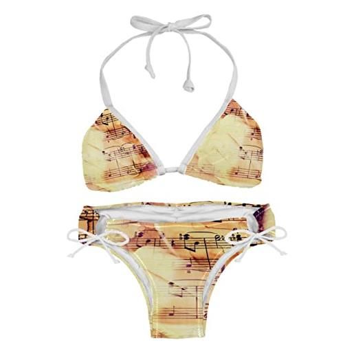 Generic note musicali (5) costume da bagno bikini donna set bikini nuoto, multicolore, taglia unica-m