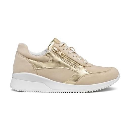Scarpe Donna DEMAX Con Plateau In Tela, Colore Bianco, Taglia 38 EU. Leggere, Comode E Con Lacci, Perfette Per L'estate.