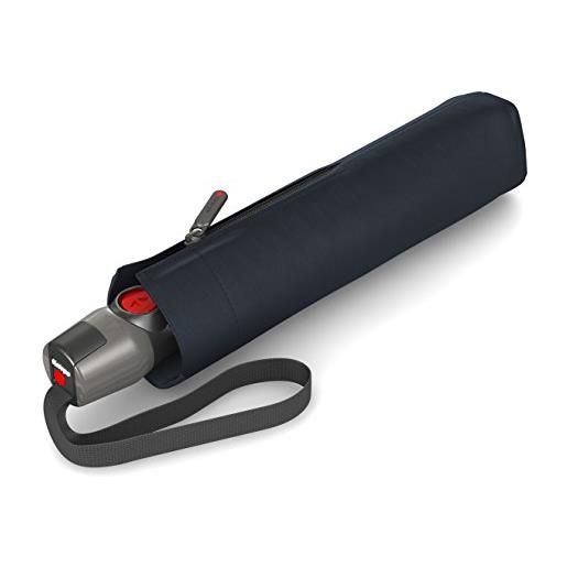 Knirps - ombrello tascabile t. 200 duomatic solids - a scomparsa automatica - pieghevole - resistente alle intemperie - antivento - navy