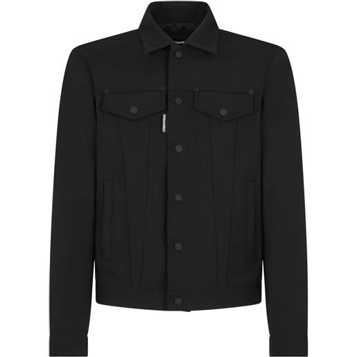 Dsquared2 giacca-camicia con bottoni - nero