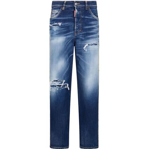 Dsquared2 jeans con effetto vissuto - blu