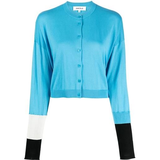Enföld cardigan con design color-block - blu