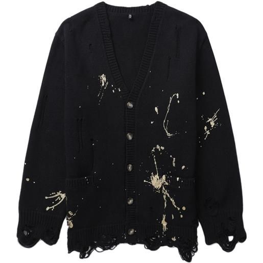 R13 cardigan effetto vernice - nero