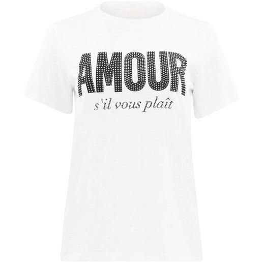 Cinq A Sept t-shirt con strass amour - bianco