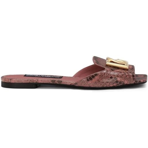 Dolce & Gabbana sandali slides con placca dg - rosa