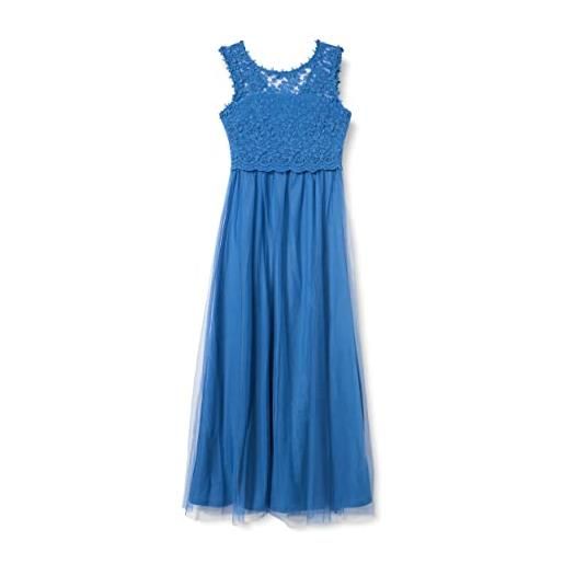 Vila vilynnea maxi dress-noos vestito, blu piuma/dettaglio: elastico, 42 donna