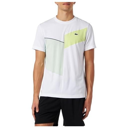 Lacoste th1797 t-shirt manica lunga sport, bianco/limeira-arielle-mar, 3xl uomo
