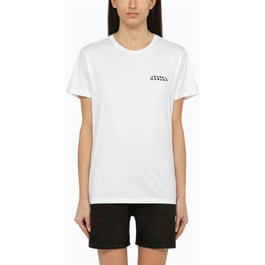 ISABEL MARANT t-shirt girocollo bianca in cotone con logo