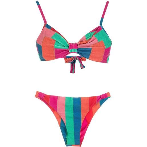 Amir Slama set bikini con stampa patchwork - multicolore