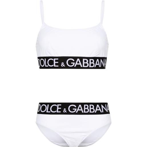 Dolce & Gabbana bikini stile bralette con banda logo - bianco