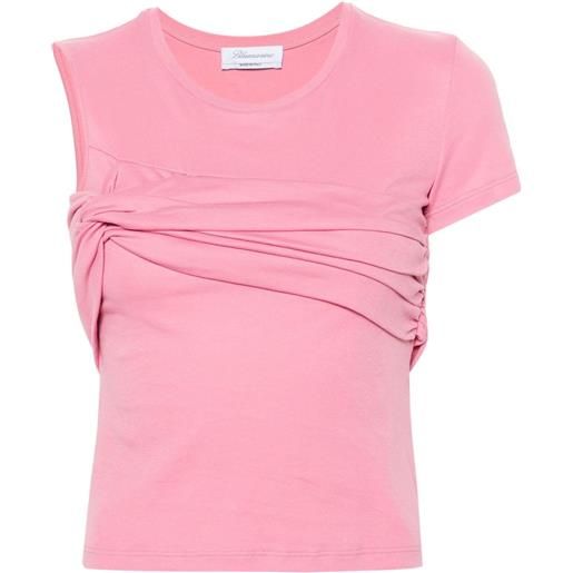 Blumarine t-shirt con design a inserti - rosa