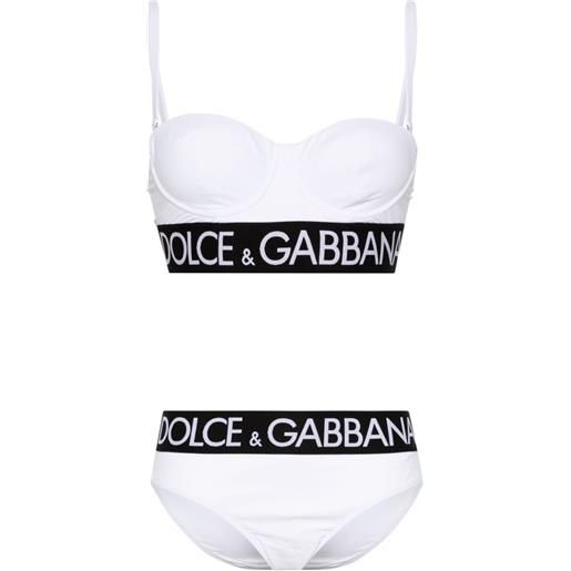Dolce & Gabbana set bikini con logo dg - bianco