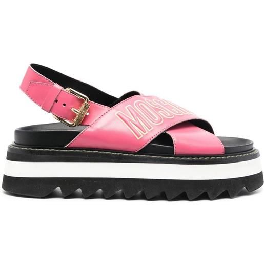 Moschino sandali con plateau - rosa