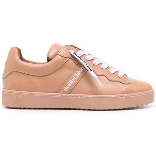 See by Chloé sneakers con logo goffrato - rosa