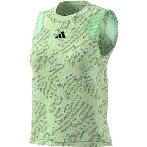 Adidas match tank pro sleeveless t-shirt verde xs donna