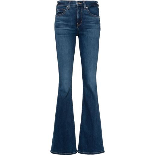 Veronica Beard jeans svasati a vita alta beverly - blu