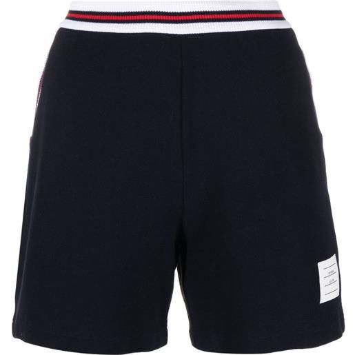 Thom Browne shorts con logo - blu