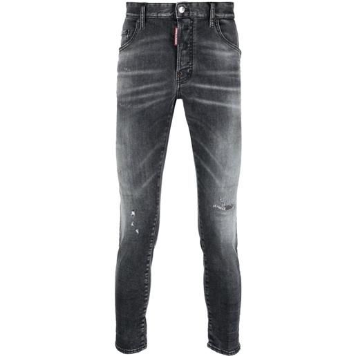 Dsquared2 jeans skinny con effetto vissuto - grigio