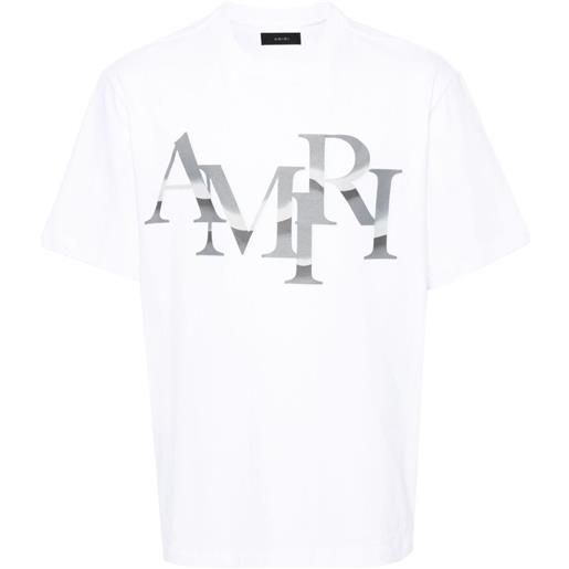 AMIRI t-shirt staggered chrome - bianco