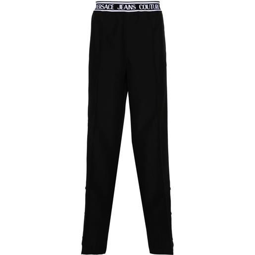 Versace Jeans Couture pantaloni dritti con banda logo - nero