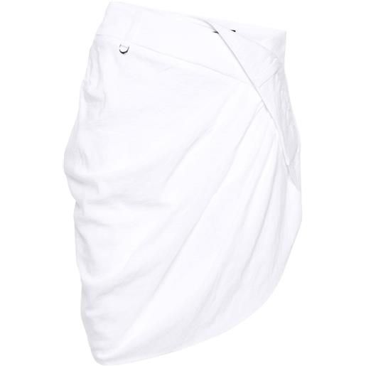 Jacquemus minigonna la mini jupe saudade drappeggiata - bianco