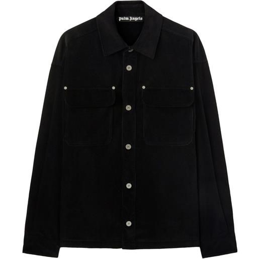 Palm Angels giacca-camicia con stampa - nero