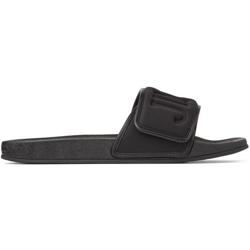 Jimmy Choo sandali slides con logo goffrato - nero