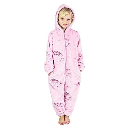 CityComfort pigiama intero bambina unicorno (rosa, 11-12 anni)