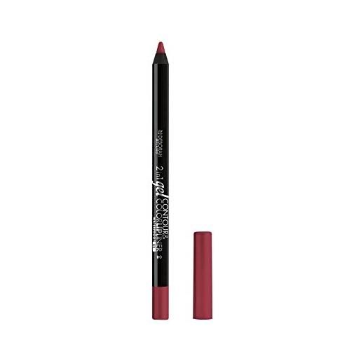 Deborah milano - matita labbra 2 in 1 gel contour&color, 04 plum rose, finish ad alta pigmentazione e ultra-scorrevole, waterproof e a lunga durata, dona intensità e definizione, 1.3 gr