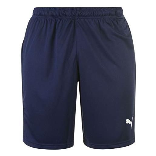 PUMA liga shorts core, pantaloncini da calcio, uomo, blu (peacoat/puma white), m