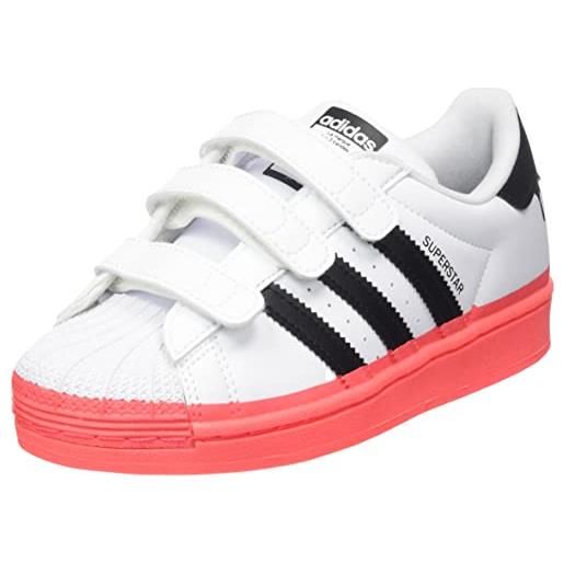 Adidas superstar cf i, sneaker unisex-bambini, ftwr white/core black/turbo, 19 eu