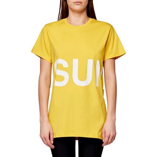 SUNDEK maxi t-shirt in cotone organico con stampa logo mezze maniche donna