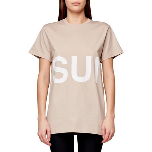 SUNDEK maxi t-shirt in cotone organico con stampa logo mezze maniche donna