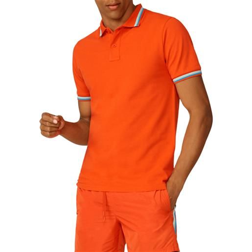 SUNDEK polo brice in cotone piquet con dettagli tricolor uomo