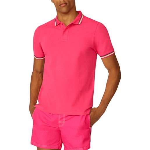 SUNDEK polo brice in cotone piquet con dettagli tricolor uomo