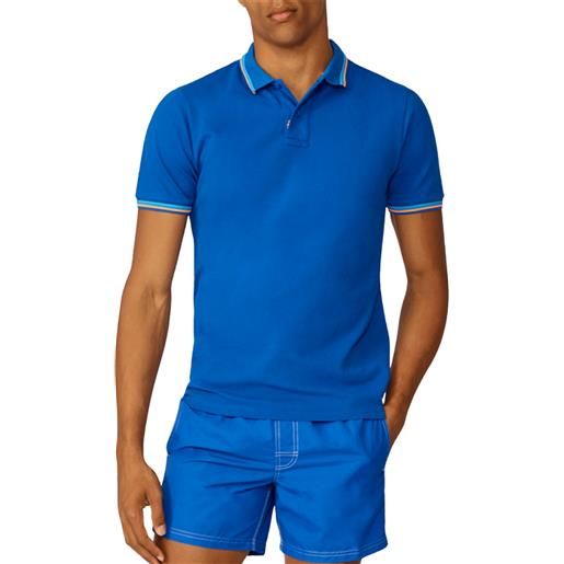 SUNDEK polo brice in cotone piquet con dettagli tricolor uomo