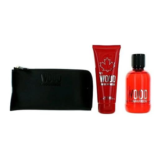 DSQUARED2 red wood edt 100 ml + bl 100 ml + wallet (woman), one size