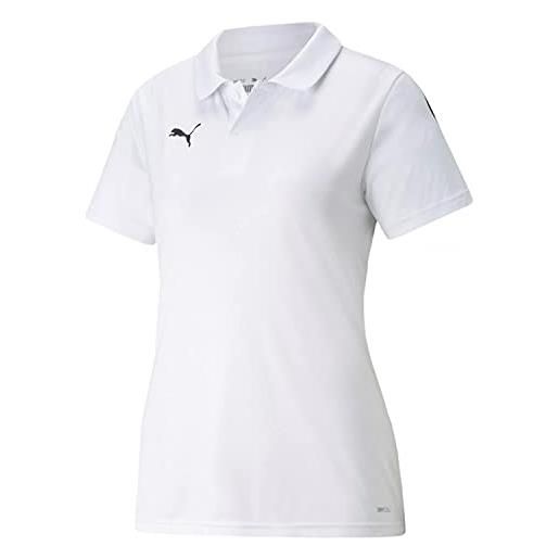 PUMA teamliga sideline polo w maglietta, donna, bianco (puma black-puma white), m