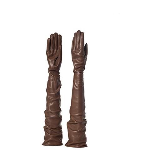PARISI GLOVES - guanti lunghi in pelle cm 60 - fodera in seta - guanti da opera/cerimonia - 16pst (6½, bordeaux)
